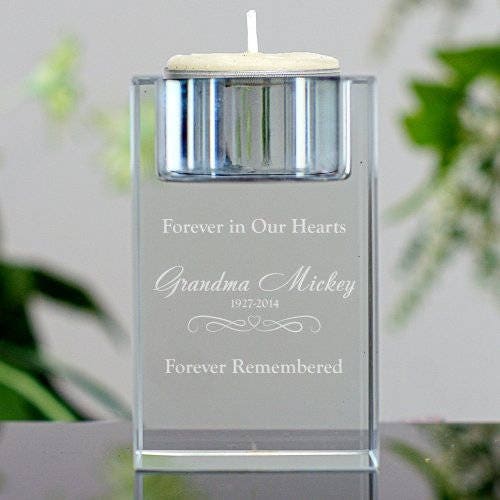 Engraved Memorial Candle Holder Personalized Memorial Candle Etsy