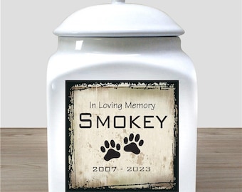 Personalized Ceramic Pet Urn, Personalized Pet Urn, Pet Memorial Gift, In Loving Memory, Pet Memorial Urn, Urn For Dog, Cat Urn, Dog Ashes
