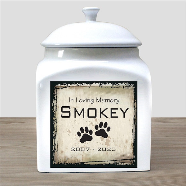 Personalized Ceramic Pet Urn, Personalized Pet Urn, Pet Memorial Gift, In Loving Memory, Pet Memorial Urn, Urn For Dog, Cat Urn, Dog Ashes