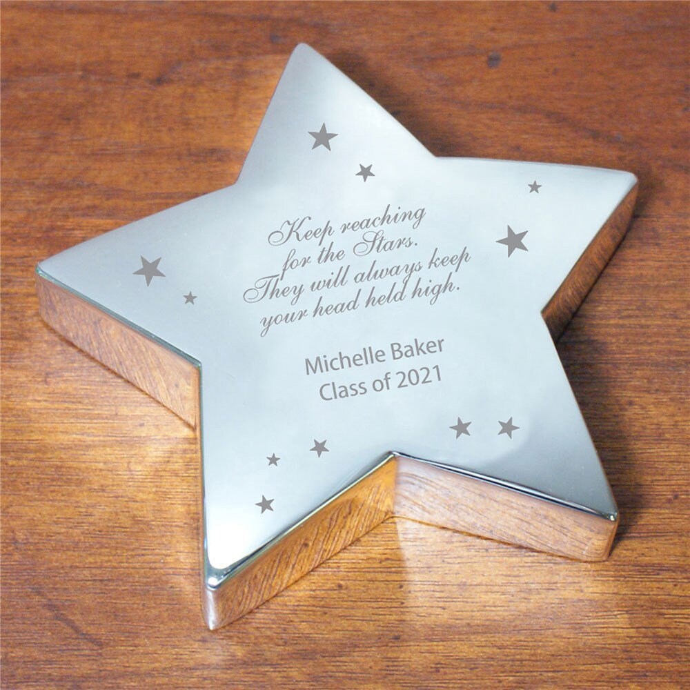 Engraved Graduation Silver Star Keepsake, grad gift, graduate, gift f…