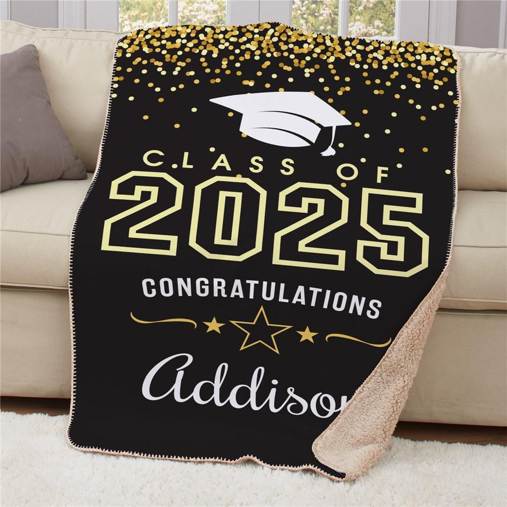 Graduation Throw Blanket – Class Of 2025 Gift For College, High School, Or Middle School Grads