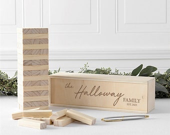 Engraved Family Established Blocks, blocks, wood blocks, family game night, games, game for family, gifts for family, entertaining
