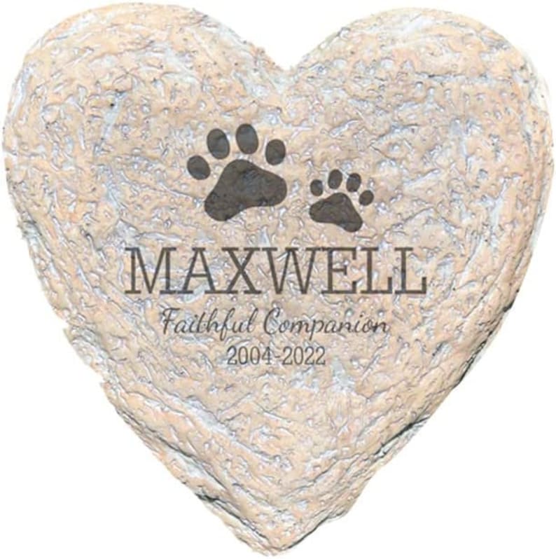 Personalized Pet Memorial Garden Stone, pet grave marker, pet memorial stone, pet loss gift, dog memorial, dog tombstone, dog headstone Heart Stone