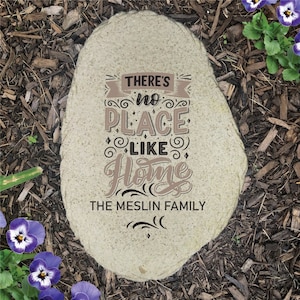 No Place Like Home Vertical Flat Personalized Garden Stone, Custom Garden Decor, Garden Rock, Stepping Stone, Gift For Her, New Home Gift