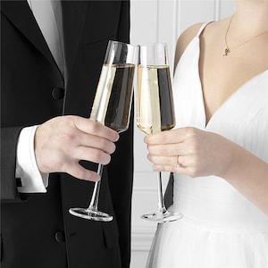 Champagne Estate Glasses, Set of 2, Set of Champagne Flutes for Wedding Toast, Toasting Flues, Glassware for Wedding, Bridal -gfyNPL14827352