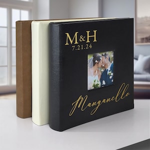 Wedding Album, Engraved Initials & Last Name Leatherette Photo Album, Holds 4x6 Photos, Personalized Photo Book, Wedding Gift, Wedding Photo