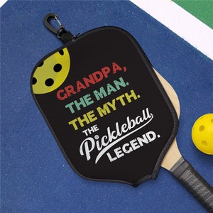 Personalized Man Myth Legend Pickleball Paddle Cover, Custom Pickleball Paddle Cover, Pickleball Gift, Pickleball Player Gift, Christmas