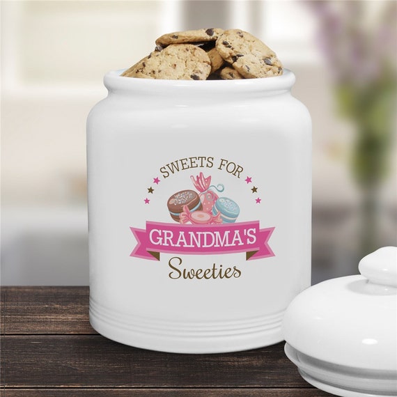 Personalized Glass Cookie Jar for Grandma, Airtight Cookie