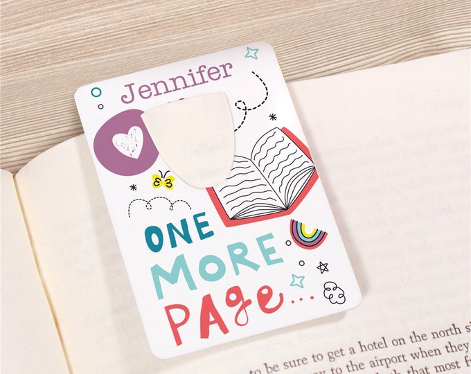 Personalized One More Page Bookmark, Personalized Bookmark, Name Bookmark, Reader Gifts, Gift for Book Lover, Gifts for Kids, Bookworm Gifts