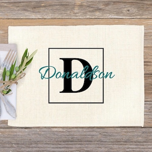 Personalized Placemat With Family Name, Kitchen Table Mats, Wedding Gifts, Kids Washable Placemats, Housewarming Gifts, Custom Home Decor