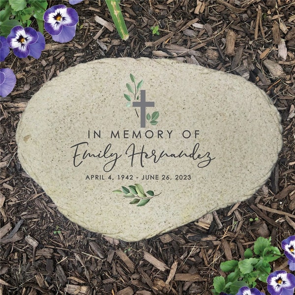 In Memory Of Flat Memorial Personalized Garden Stone, Christian Memorial Gift, Sympathy, Loss of Mother Gift, Loss of Father, Remembrance