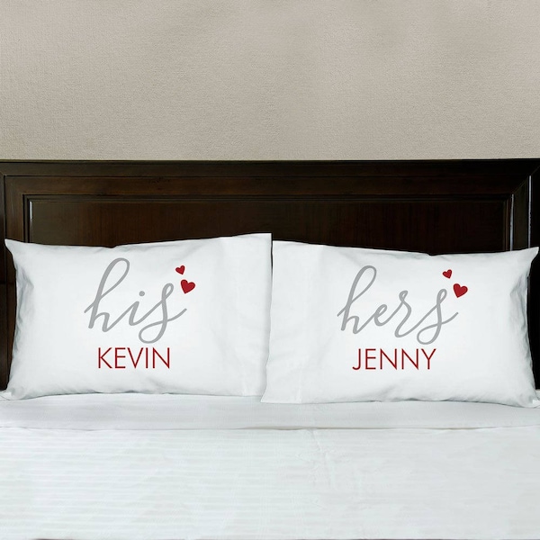 His and Hers Couples Personalized Pillowcase Set, couples pillowcase, bedroom decor, his and hers pillowcase, love, custom -gfy830123110-S2