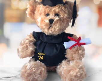 Personalized Graduation Teddy Bear, class of 2024 teddy bear, grad gift, graduate gift, stuffed bear, grad bear, graduation '24, college