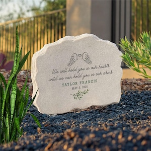 Personalized Infant Memorial Garden Stone, In Memory Of Standing Garden Stone, Angel Wings Memorial, Stillborn Memorial, Miscarriage Gift