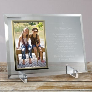 My Sister Frame Beveled Glass, Personalized Picture Frame, Gift For Sister, Sister Birthday Gift, Keepsake, Gift For Her, Sister Photo Frame