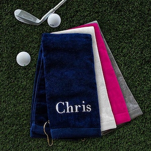 Embroidered Name Golf Towel, custom golf towel, golf towel with name, personalized golf gift, gift for golfer, father&#39;s day gift