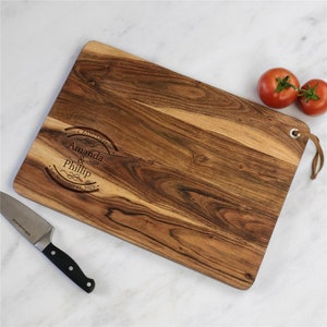 Personalized Engraved Established Acacia Cutting Board, Wedding Gift, Newlywed Gift, Kitchen Serving Tray, Housewarming Gift, Charcuterie