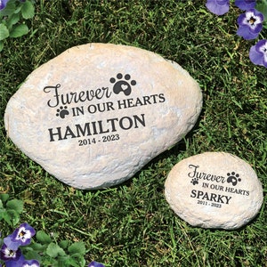 Engraved Furever In My Heart Garden Stone, Personalized Pet Memorial Stone, Headstone for Dog, Dog Burial Marker, Pet Loss Gift, Dog Loss