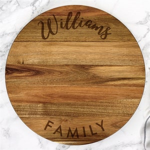 Engraved Family Name Script and Sans Serif Lazy Susan, Personalized Lazy Susan For Table, Custom Turntable, Home Decor, Kitchen Table Decor