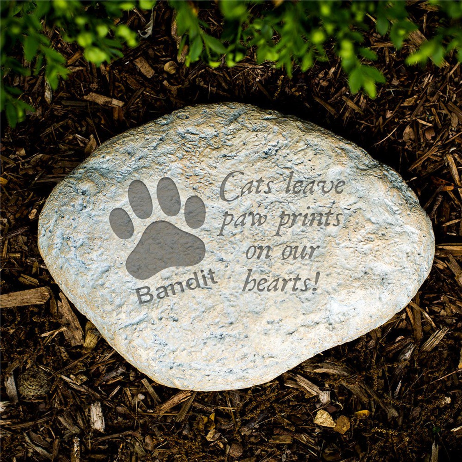Engraved Cat Memorial Garden Stone, Pet Memorial, Cat Grave Marker, Cat ...