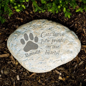 Engraved Cat Memorial Garden Stone, pet memorial, cat grave marker, cat memorial gift, outdoor, memorial gift, garden decor -gfyL582214