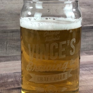 Engraved Craft Beer Brewing Co. Beer Can Glass, beer gift, custom beer can, personalized beer can glass for dad, beer glass gfyL10368118 image 6