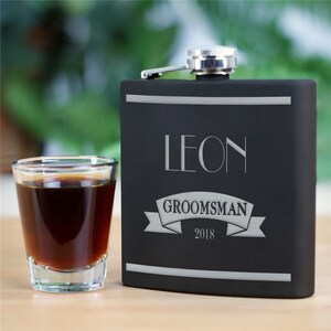 Engraved Wedding Party Steel Flask, personalized flask, wedding favors, wedding party gifts, engraved flask, custom flask -gfyL1268072