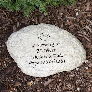 Any Message Engraved Memorial Stone, personalized garden stone, garden decor, memorial garden, sympathy gift, remembrance gift, bereavement