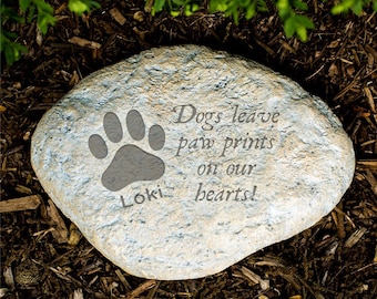 Engraved Dog Memorial Garden Stone, dog remembrance gift, pet memorial garden stone, memorial garden stone, engraved memorial -gfyL582114P