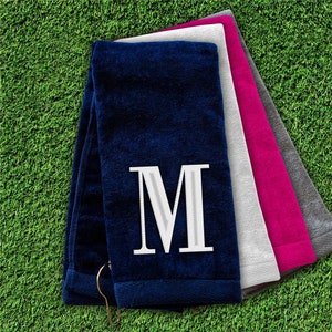 Embroidered Golf Towel With Initial, Custom Golf Towel, Personalized Golf Gifts For Him, Golf Gift For Her, Father&#39;s Day, Golf Accessories