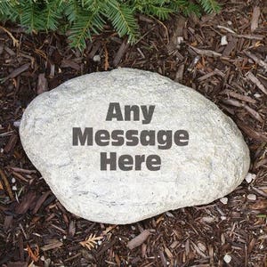 Any Message Engraved Garden Stone, garden decor, personalized, grey, outdoor decor, family name, welcome decor, custom -gfyL567114P