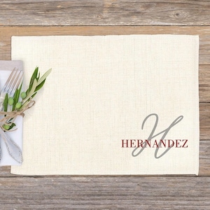 Personalized Placemat With Name And Initial, Custom Dining Placemats, Kitchen Table Mats, Kids Washable Placemats, Unique Housewarming Gift