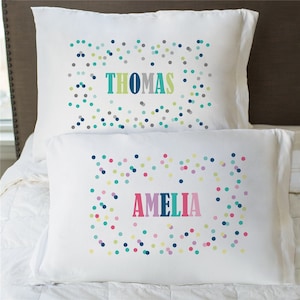 Polka Dots Personalized Pillowcase, personalized pillowcase, pillowcase, kids room decor, gift for kids, polka dot pillow case,- gfy83012967