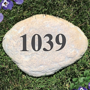 Engraved Address Garden Stone, Personalized Garden Decor, Yard Rock, Address Sign, Personalized Housewarming Gift, Garden Stone, Hide A Key