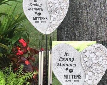 Engraved In Loving Memory Personalized Pet Memorial Wind Chime, Dog Burial Marker, Grave Marker, Pet Memorial Plaque, Pet Loss Gift