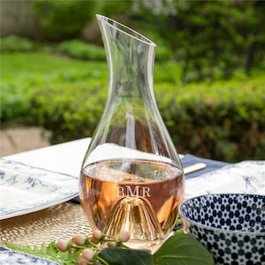 Engraved Monogram Wine Carafe, Personalized Wine Decanter, Custom Monogram Gift, Personalized Gift for Wine Lover, Barware, Wedding Gift