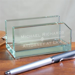 Porte-cartes de visite en verre personnalisé, cadeau de bureau, cadeau d'avocat personnalisé, décoration de bureau, cadeau personnalisé pour bureau -gfy85303310