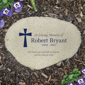 Personalized In Loving Memory Flat Garden Stone, Memorial Gardening Gift, Custom In Loving Memory Gift, Rock for Garden, RIP -gfyUV528115