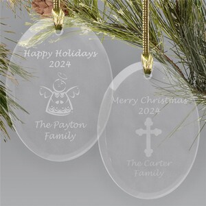 Personalized Baby&#39;s First Christmas Glass Ornament, Custom Ornament, Unique Oval Ornament, New Baby Gift, Newborn Ornament, First Ornament