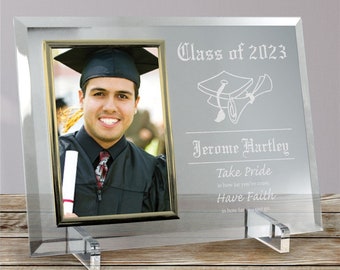 Graduation Class of 2023 Beveled Glass Picture Frame, graduation picture frame, personalized grad gift, graduation frame, custom -gfy8522268