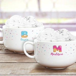 Sprinkles Personalized Ice Cream Bowl, Personalized Kids Ice Cream Bowl, Initial Ice Cream Bowl, Cute Sprinkles Design, Custom -gfyU1456323