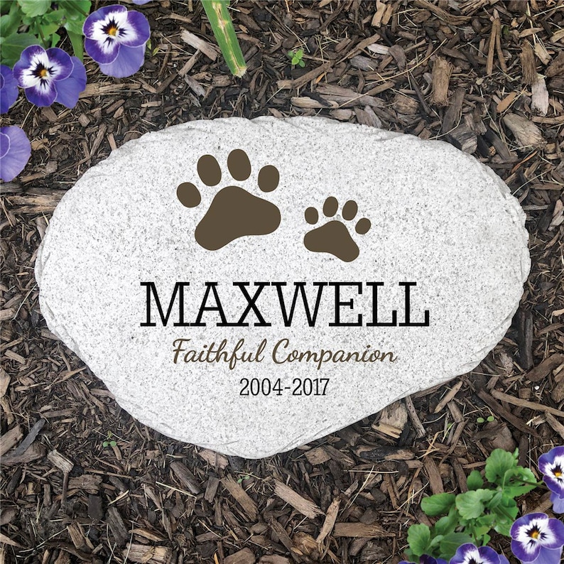 Personalized Flat Pet Memorial Garden Stone Memorial image 1