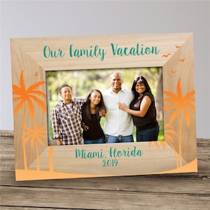 Palm Tree Vacation Personalized Frame, vacation picture frame, tropical, printed, palm tree, beach, memory, commemorative -gfy9116331