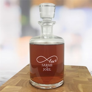 Engraved Infinity Love Estate Decanter, 50oz., Personalized Whiskey Decanter, Anniversary Gift for Him, Boyfriend Gift, Wedding -gfyL8246388