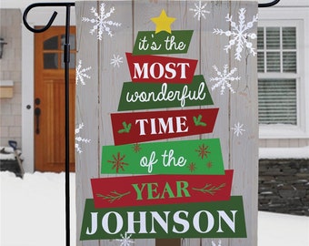 The Most Wonderful Time Of Year Garden Flag, Personalized Christmas Garden Flag, Personalized Christmas Decoration, Custom -gfy830155042DS