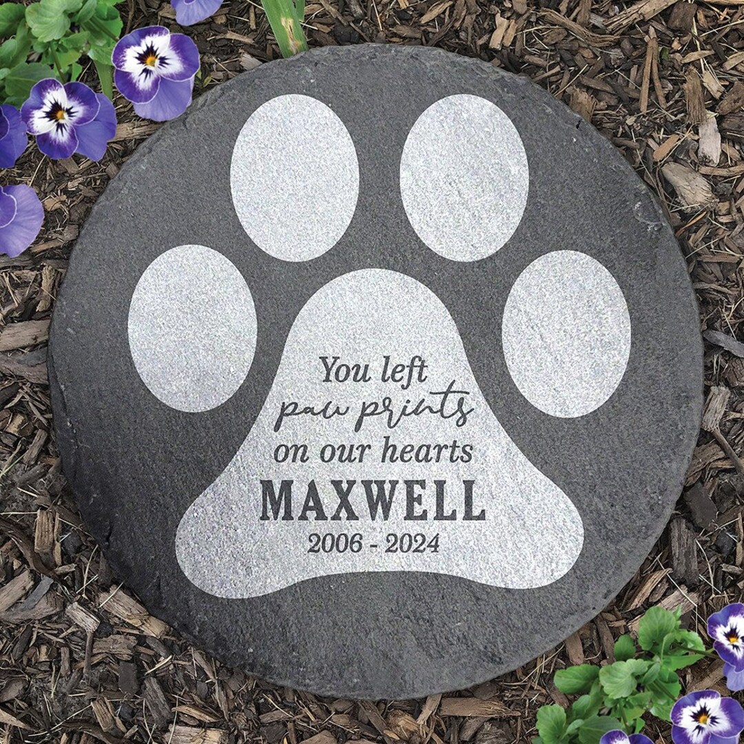 Engraved Paw Prints on Our Hearts Paw Print Shaped Personalized Pet ...