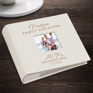 Engraved Family Vacation Palm Trees Leatherette Photo Album, 4x6 Photos, Custom Photo Album, Photo Book, Family Gift, Scrapbook, Honeymoon