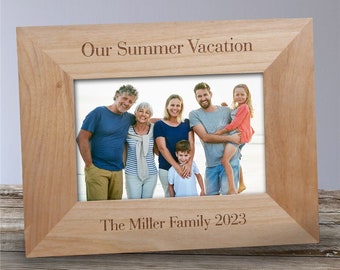 Vacation Personalized Wood Picture Frame, Vacation Gifts, Family Vacation Keepsake, Personalized Picture Frame, Family Photo, Gift For Her