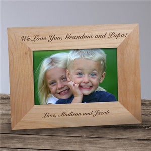 Personalized Wood Picture Frame With Custom Message, Family Picture Frame, Family Photo, Gift For Her, Engraved Picture Frame, Home Decor