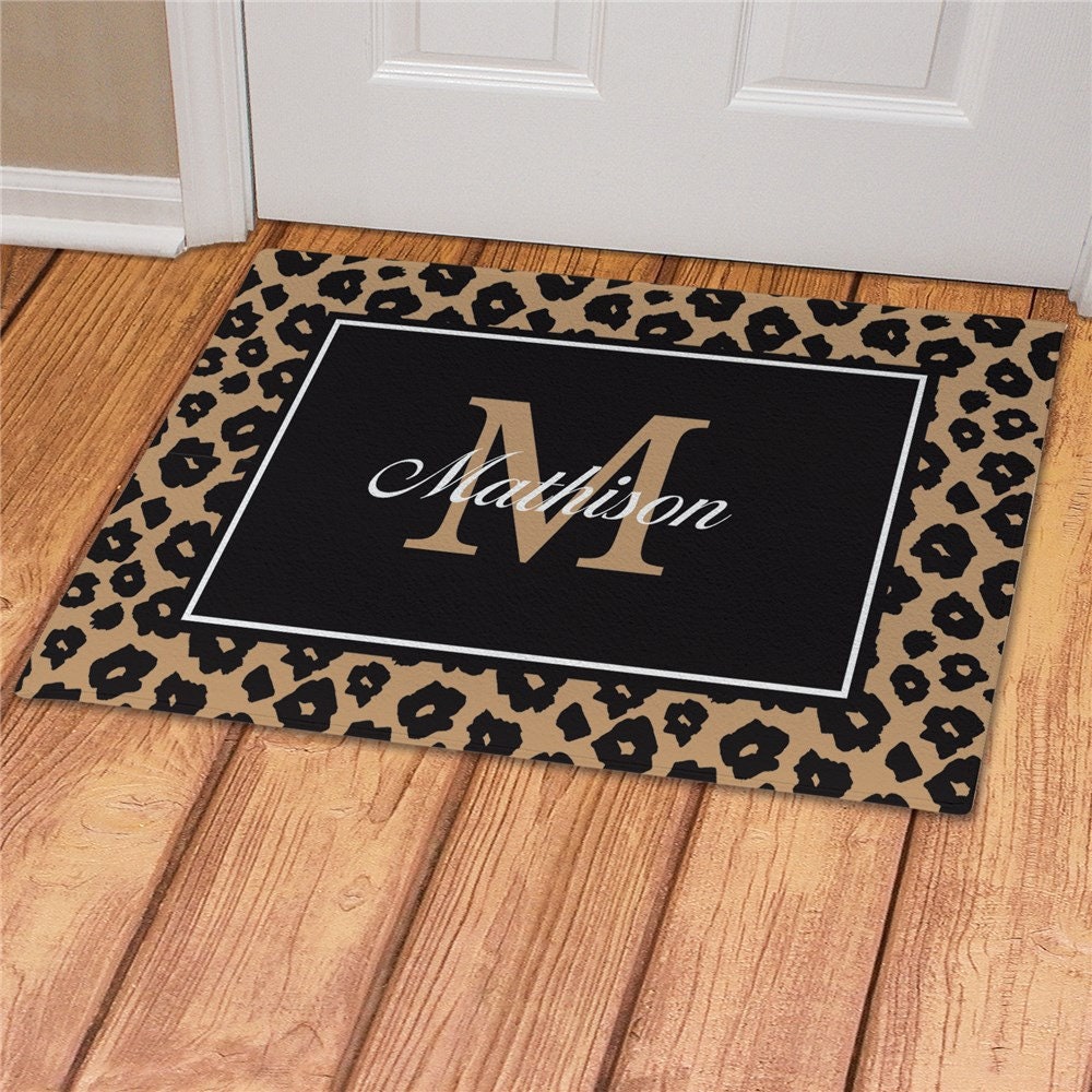 CHEETAH BLACK AND WHITE Indoor Door Mat By Kavka Designs - On Sale